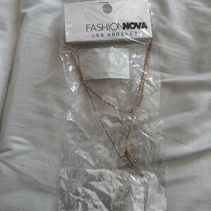 Fashion Nova Gold Cross Necklace